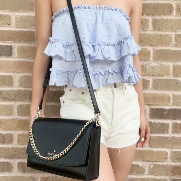 Kate Spade Convertible Crossbody Black Saffiano Leather - Picture 2 of 5